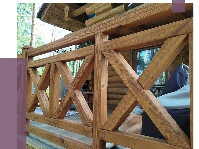 Деревянные перила под ключ в Сосновоборске от 7759 руб. 