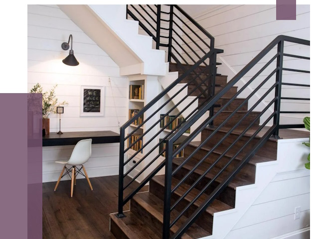 Перила для лестницы в доме в Сосновоборске от 7500 руб. — ПРОЛЁТ-Ссб