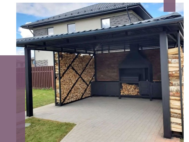 Навесы для барбекю в Сосновоборске от 12880 руб. под ключ | ПРОЛЁТ-Ссб