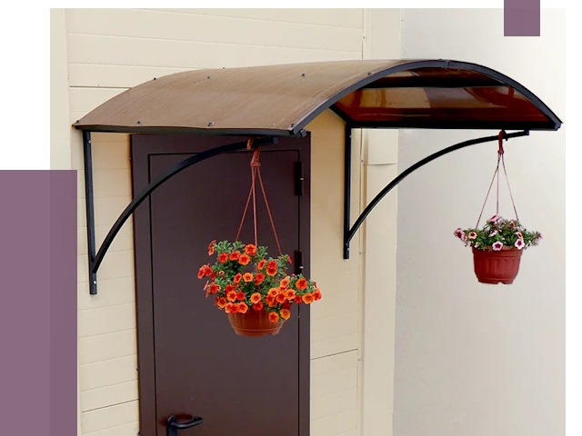 Козырьки над входом в Сосновоборске от 15000 руб.  | ПРОЛЁТ-Ссб