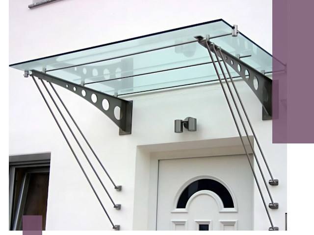 Козырьки над входом под ключ в Сосновоборске — изготовление и монтаж