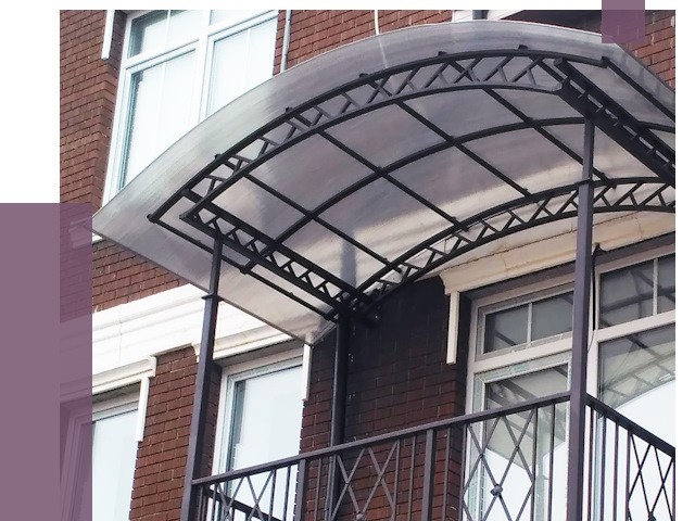 Козырьки над балконом в Сосновоборске от 8742 руб.  | ПРОЛЁТ-Ссб