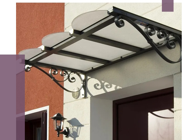 Односкатные козырьки в Сосновоборске от 8483 руб.  | ПРОЛЁТ-Ссб