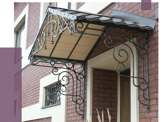 Двускатные козырьки в Сосновоборске под ключ от 12931 руб.