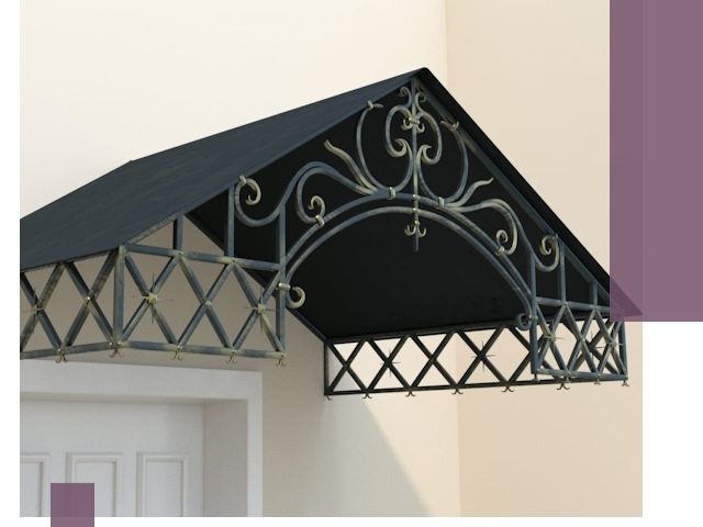 Двускатные металлические козырьки под ключ в Сосновоборске